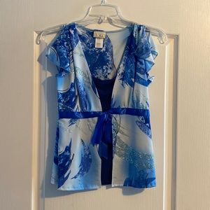 Blue sparkly dressy top